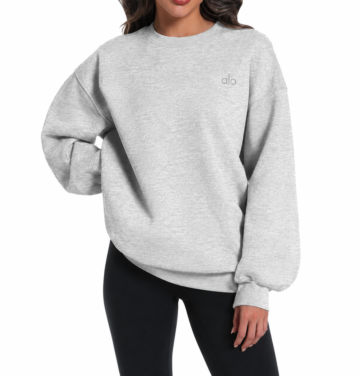 Ready to ship women's oversized comfy sweatshirt with 3D logo